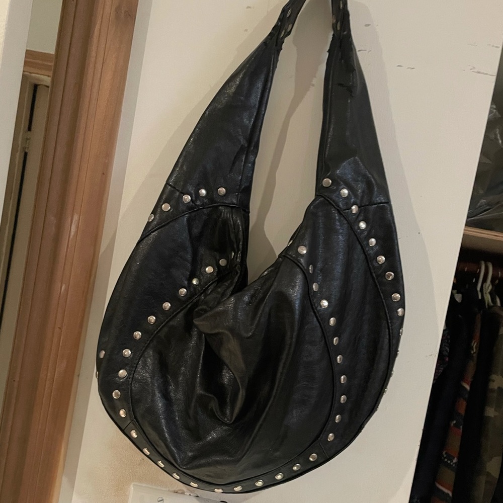 Black studded evening purse